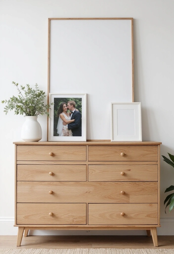 25 Bedroom Dresser Decor Ideas That Make the Room Feel Complete 17 25 Bedroom Dresser Decor Ideas That Make the Room Feel Complete - 16. Minimalist Picture Frames