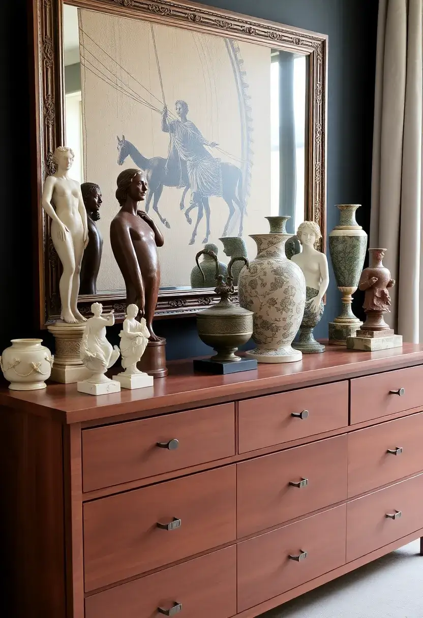 25 Bedroom Dresser Decor Ideas That Make the Room Feel Complete 22 25 Bedroom Dresser Decor Ideas That Make the Room Feel Complete - 21. Artistic Displays
