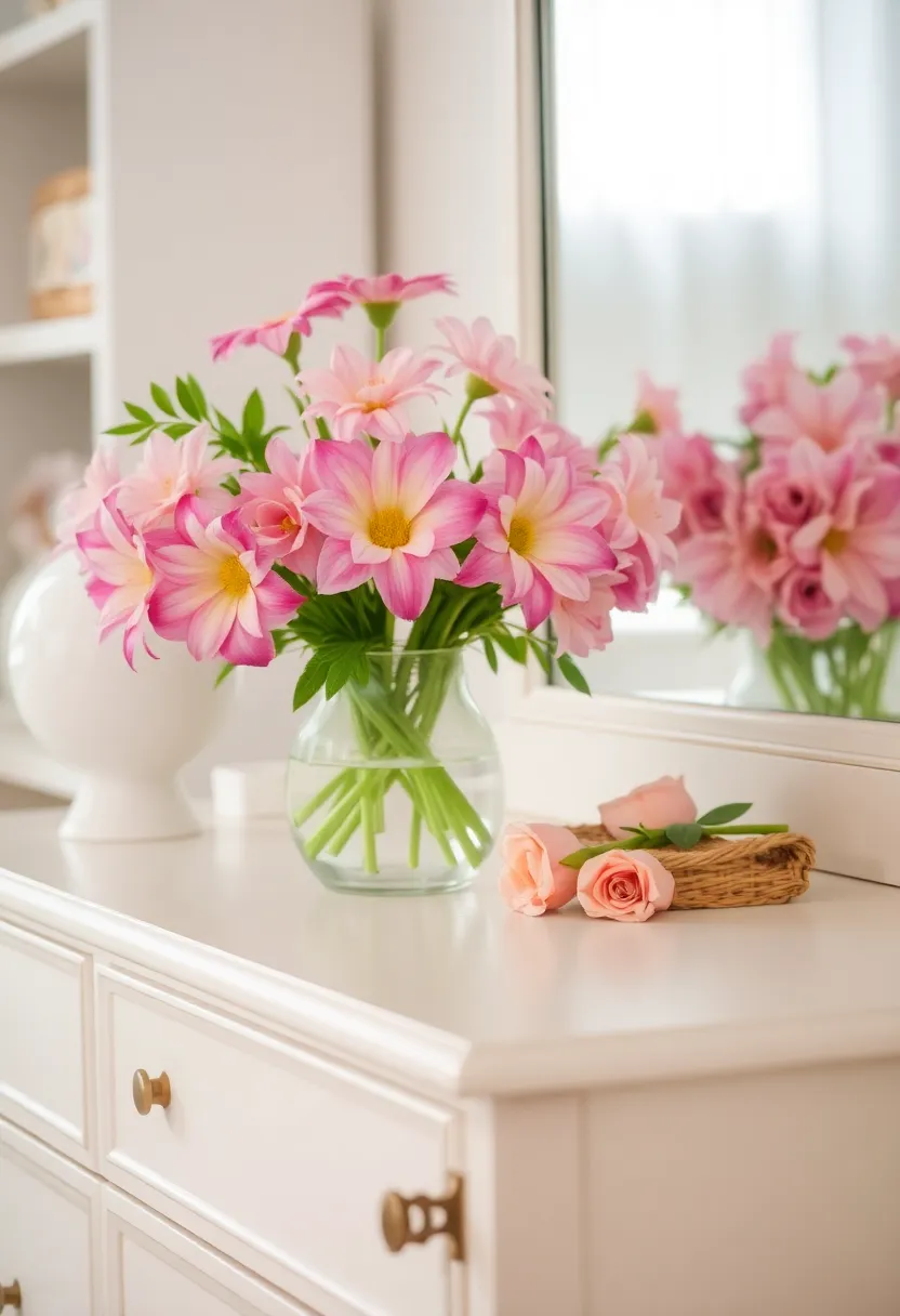 25 Bedroom Dresser Decor Ideas That Make the Room Feel Complete 23 25 Bedroom Dresser Decor Ideas That Make the Room Feel Complete - 22. Fresh Flowers