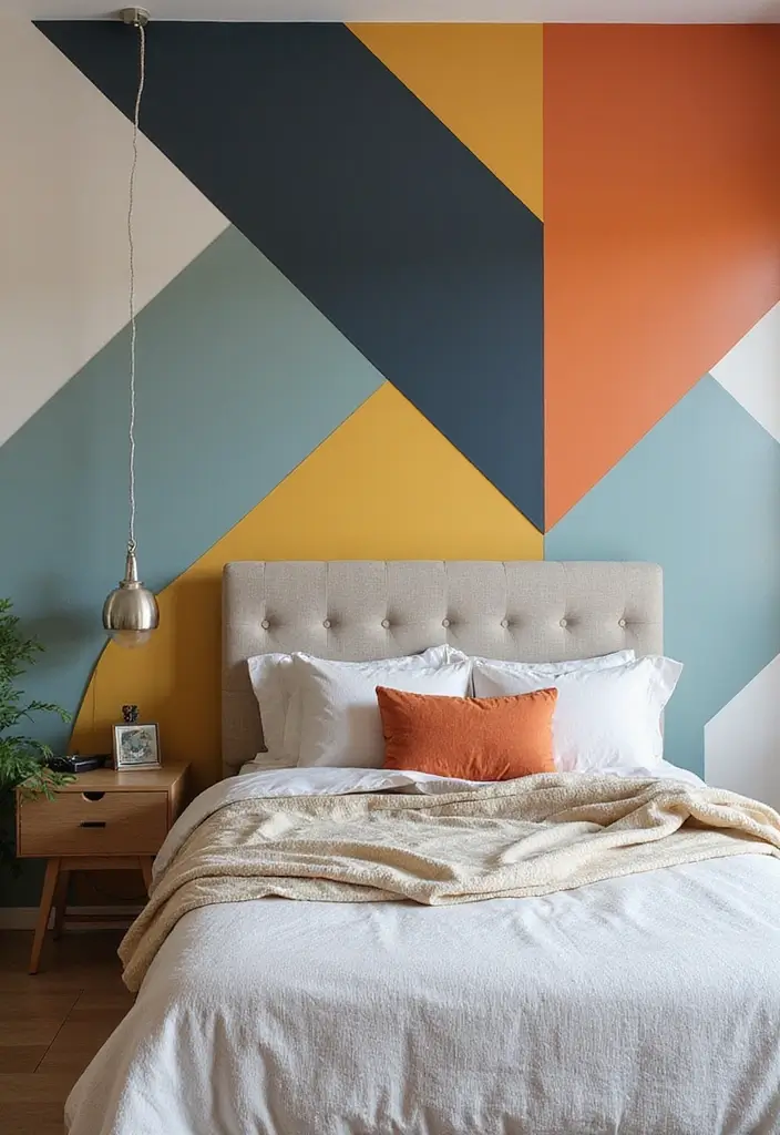 25 Bedroom Wall Tiles Ideas That Feel Modern and Elegant 12 25 Bedroom Wall Tiles Ideas That Feel Modern and Elegant - 11. Geometric Tile Patterns