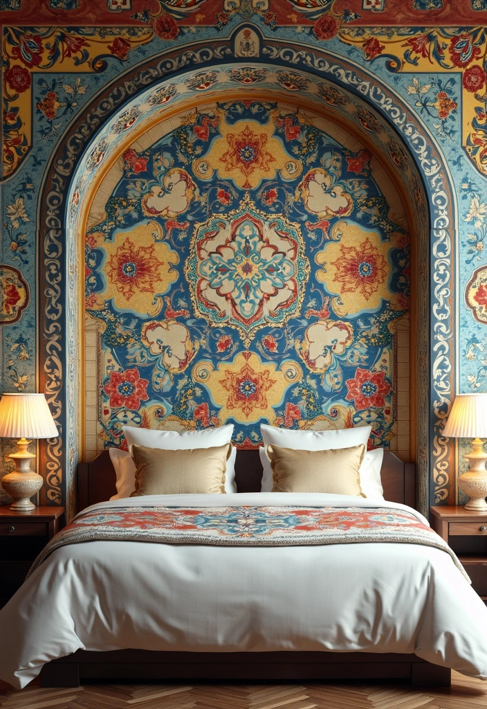 25 Bedroom Wall Tiles Ideas That Feel Modern and Elegant 15 25 Bedroom Wall Tiles Ideas That Feel Modern and Elegant - 14. Artistic Tile Murals