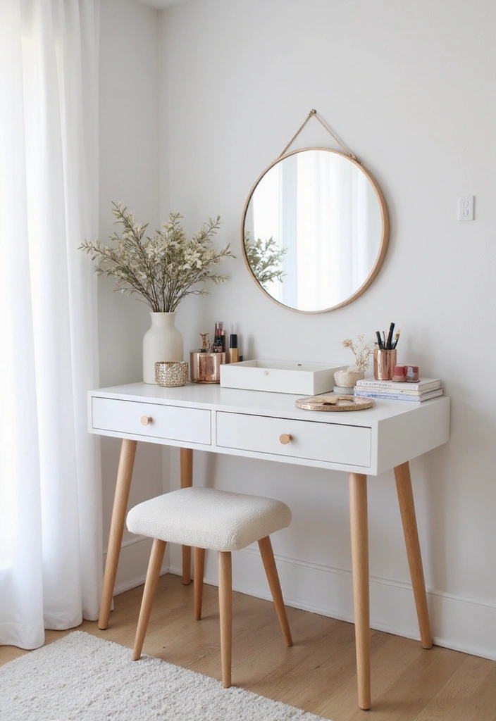 25 Bedroom with Vanity Ideas That Feel Glamorous & Practical 2 25 Bedroom with Vanity Ideas That Feel Glamorous & Practical - 1. Chic Minimalist Vanity
