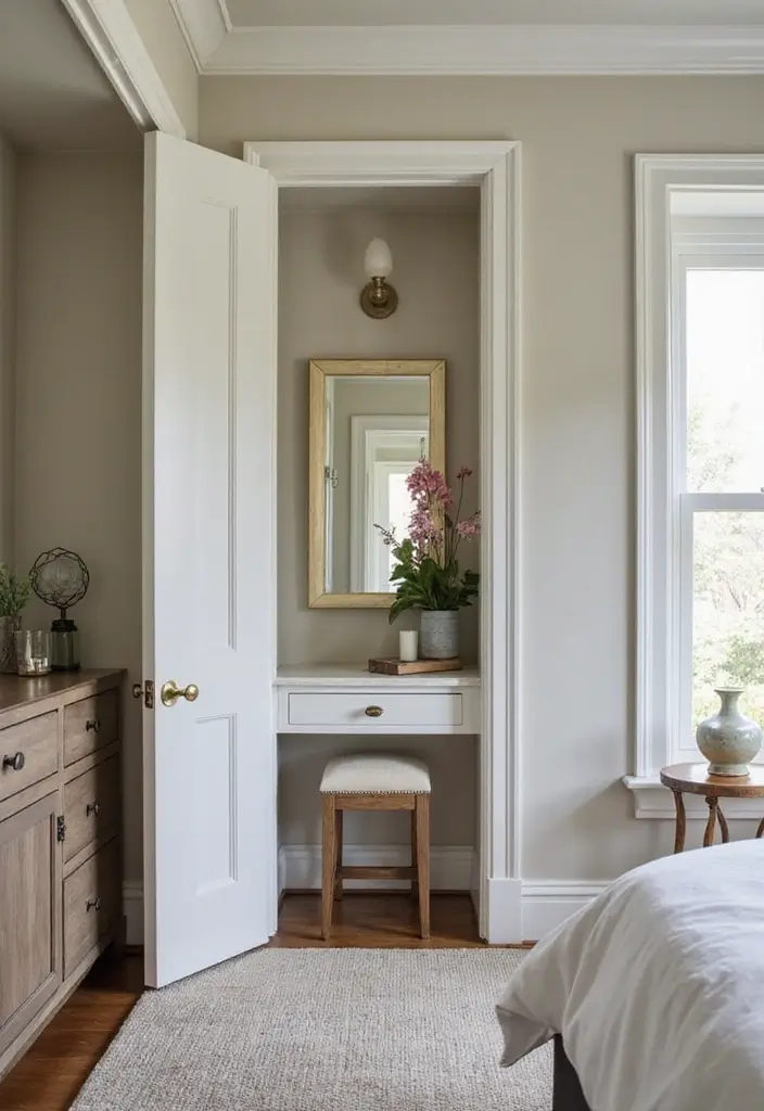 25 Bedroom with Vanity Ideas That Feel Glamorous & Practical 12 25 Bedroom with Vanity Ideas That Feel Glamorous & Practical - 11. In-Built Vanity Nooks