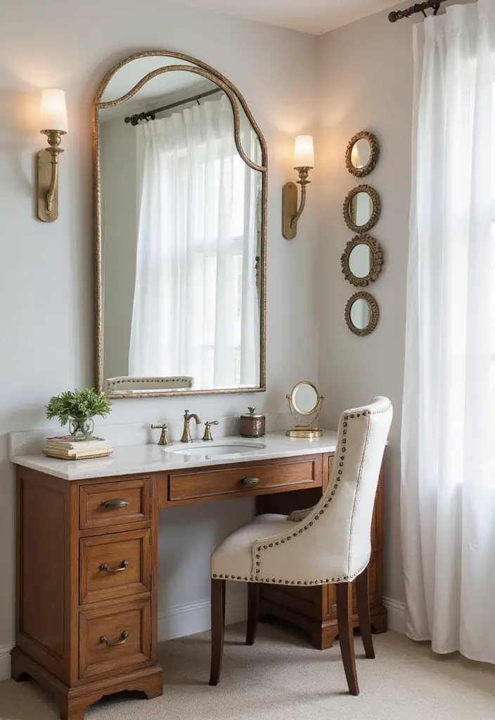 25 Bedroom with Vanity Ideas That Feel Glamorous & Practical 19 25 Bedroom with Vanity Ideas That Feel Glamorous & Practical - 18. Creative Use of Mirrors