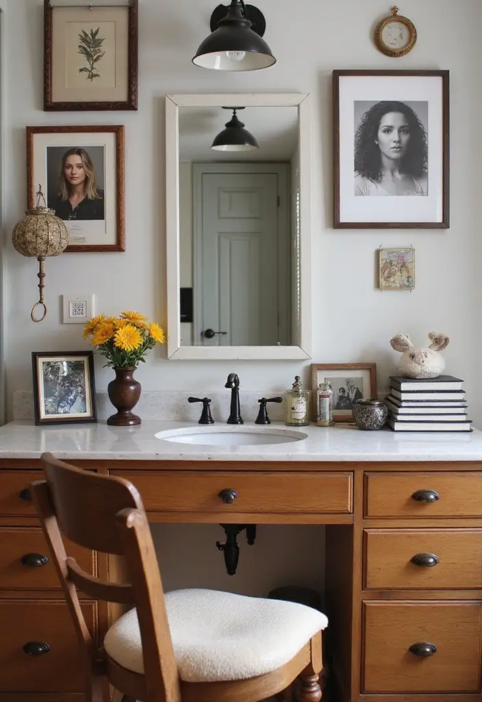 25 Bedroom with Vanity Ideas That Feel Glamorous & Practical 20 25 Bedroom with Vanity Ideas That Feel Glamorous & Practical - 19. Incorporating Personal Mementos