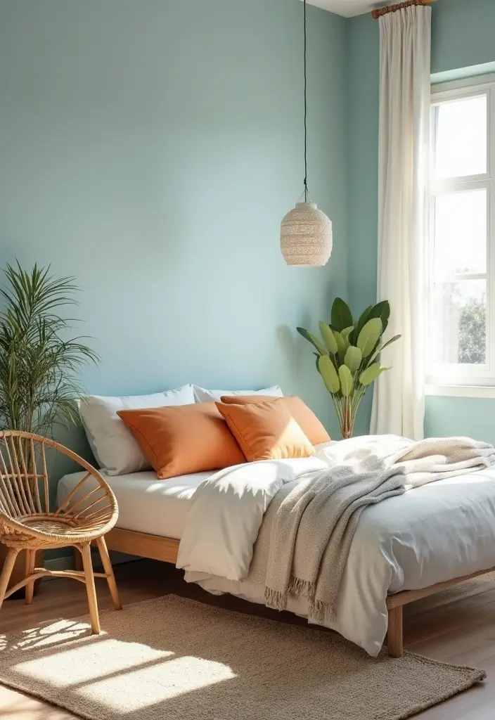 25 Blue and Orange Bedroom Ideas That Are Vibrant & Unexpected 2 25 Blue and Orange Bedroom Ideas That Are Vibrant & Unexpected - 1. Coastal Calm with a Pop of Orange