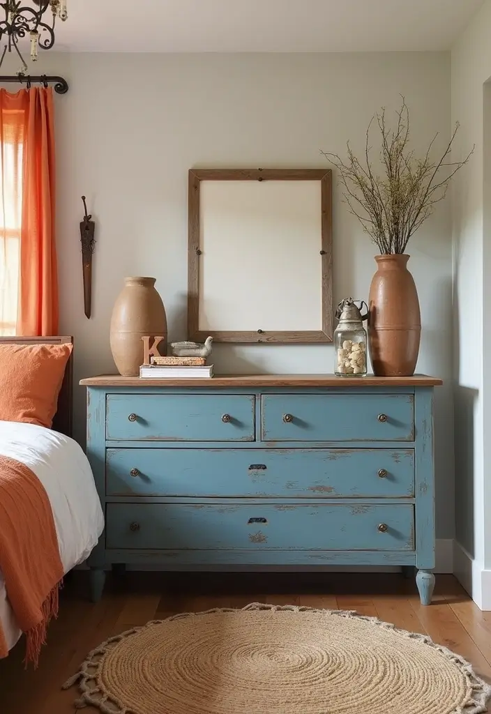 25 Blue and Orange Bedroom Ideas That Are Vibrant & Unexpected 14 25 Blue and Orange Bedroom Ideas That Are Vibrant & Unexpected - 13. Farmhouse Fresh