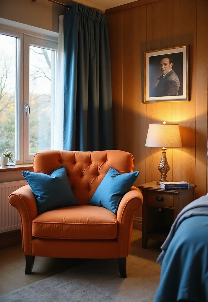 25 Blue and Orange Bedroom Ideas That Are Vibrant & Unexpected 16 25 Blue and Orange Bedroom Ideas That Are Vibrant & Unexpected - 15. Cozy Nooks
