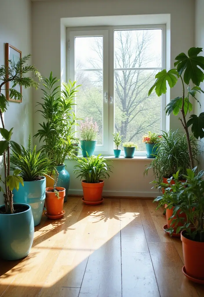 25 Blue and Orange Bedroom Ideas That Are Vibrant & Unexpected 20 25 Blue and Orange Bedroom Ideas That Are Vibrant & Unexpected - 19. Bedroom Plants