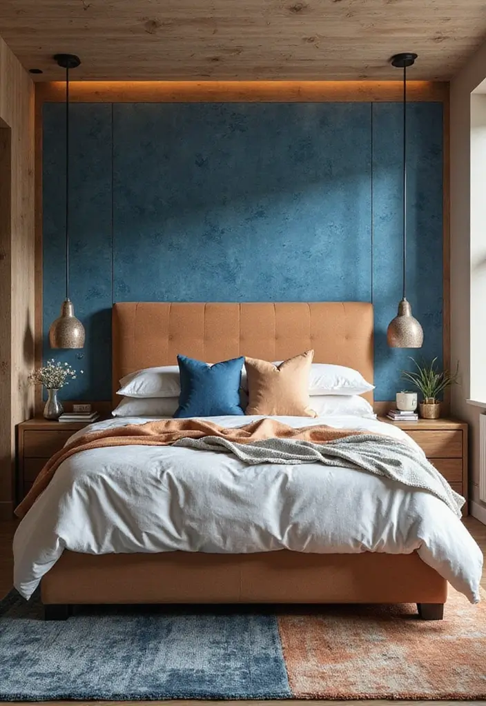25 Blue and Orange Bedroom Ideas That Are Vibrant & Unexpected 22 25 Blue and Orange Bedroom Ideas That Are Vibrant & Unexpected - 21. Customized Headboards