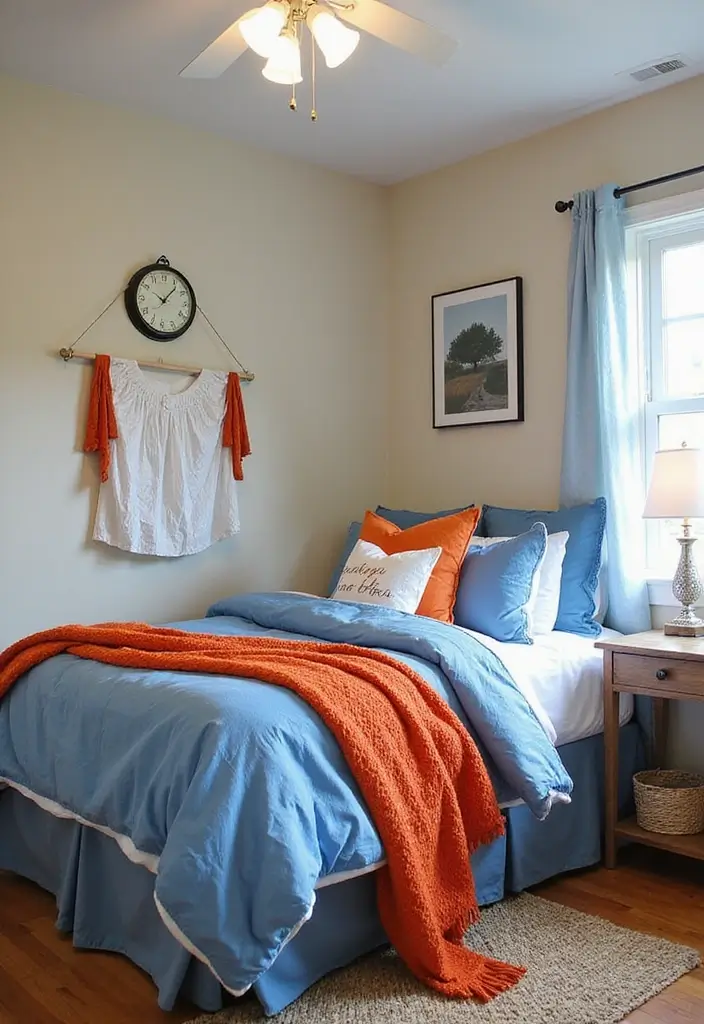 25 Blue and Orange Bedroom Ideas That Are Vibrant & Unexpected 26 25 Blue and Orange Bedroom Ideas That Are Vibrant & Unexpected - 25. Personal Touches