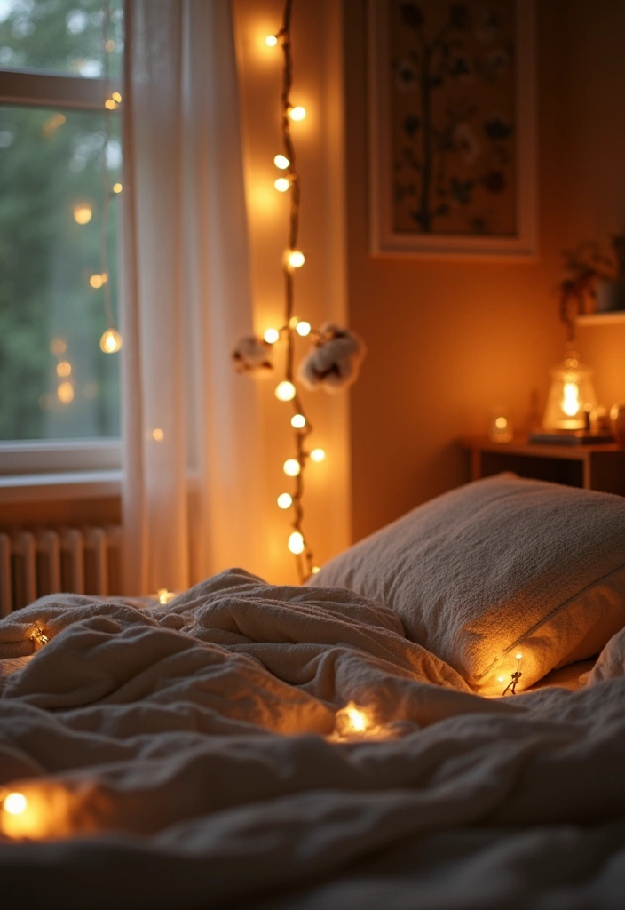 25 Cozy Bedroom Lighting Ideas That Set the Perfect Mood 13 25 Cozy Bedroom Lighting Ideas That Set the Perfect Mood - 12. Organic Cotton String Lights