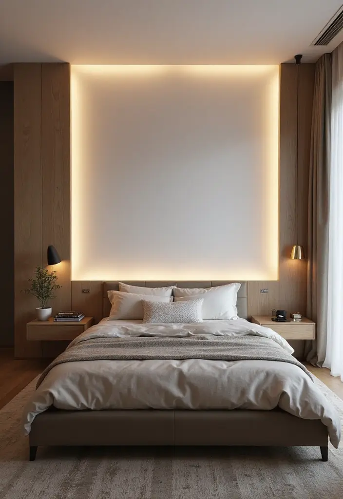 25 Cozy Bedroom Lighting Ideas That Set the Perfect Mood 18 25 Cozy Bedroom Lighting Ideas That Set the Perfect Mood - 17. Minimalist LED Wall Panels