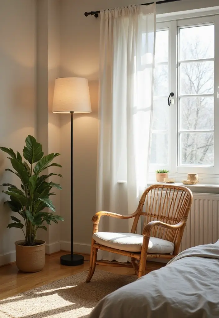 25 Cozy Bedroom Lighting Ideas That Set the Perfect Mood 3 25 Cozy Bedroom Lighting Ideas That Set the Perfect Mood - 2. Sustainable Bamboo Floor Lamps