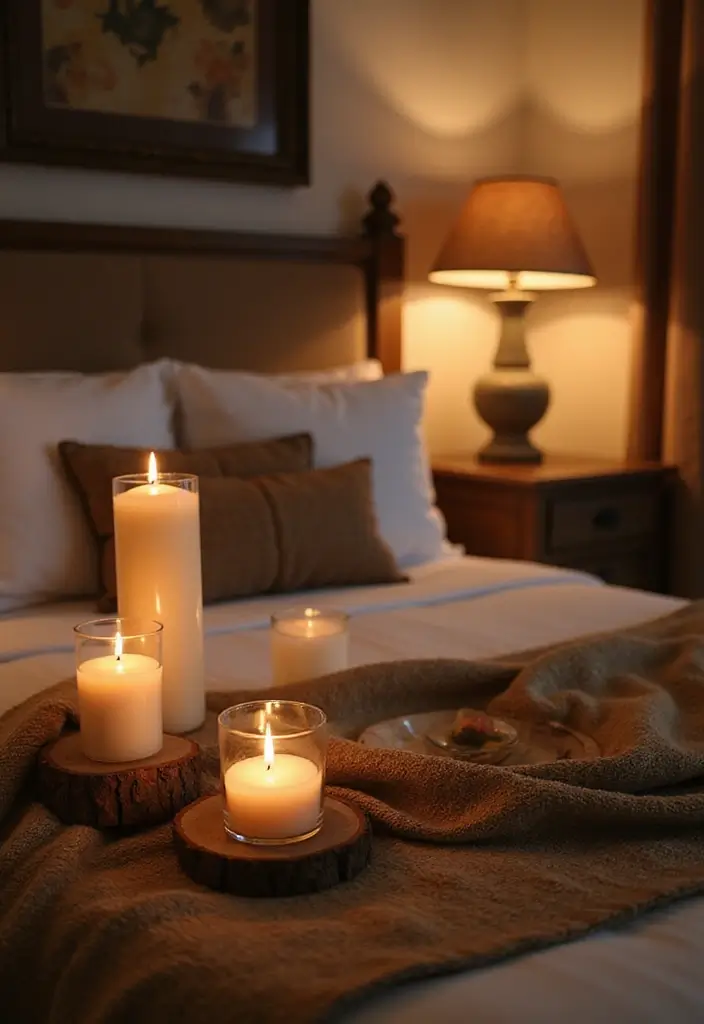 25 Cozy Bedroom Lighting Ideas That Set the Perfect Mood 22 25 Cozy Bedroom Lighting Ideas That Set the Perfect Mood - 21. Rustic Candle Arrangements