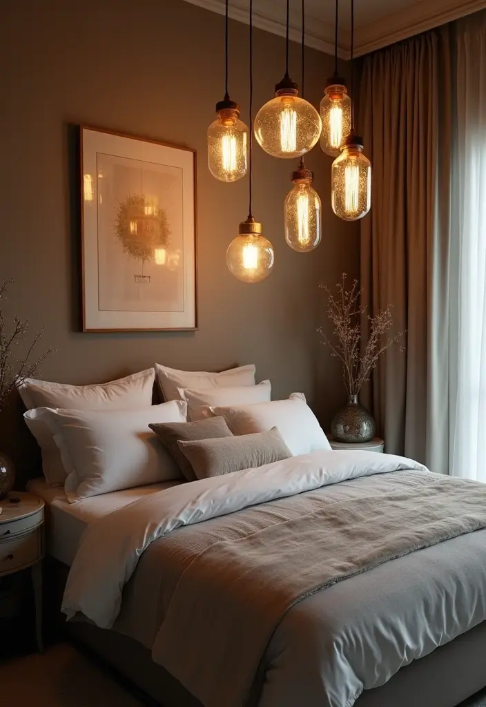 25 Cozy Bedroom Lighting Ideas That Set the Perfect Mood 5 25 Cozy Bedroom Lighting Ideas That Set the Perfect Mood - 4. Recycled Glass Pendant Lights