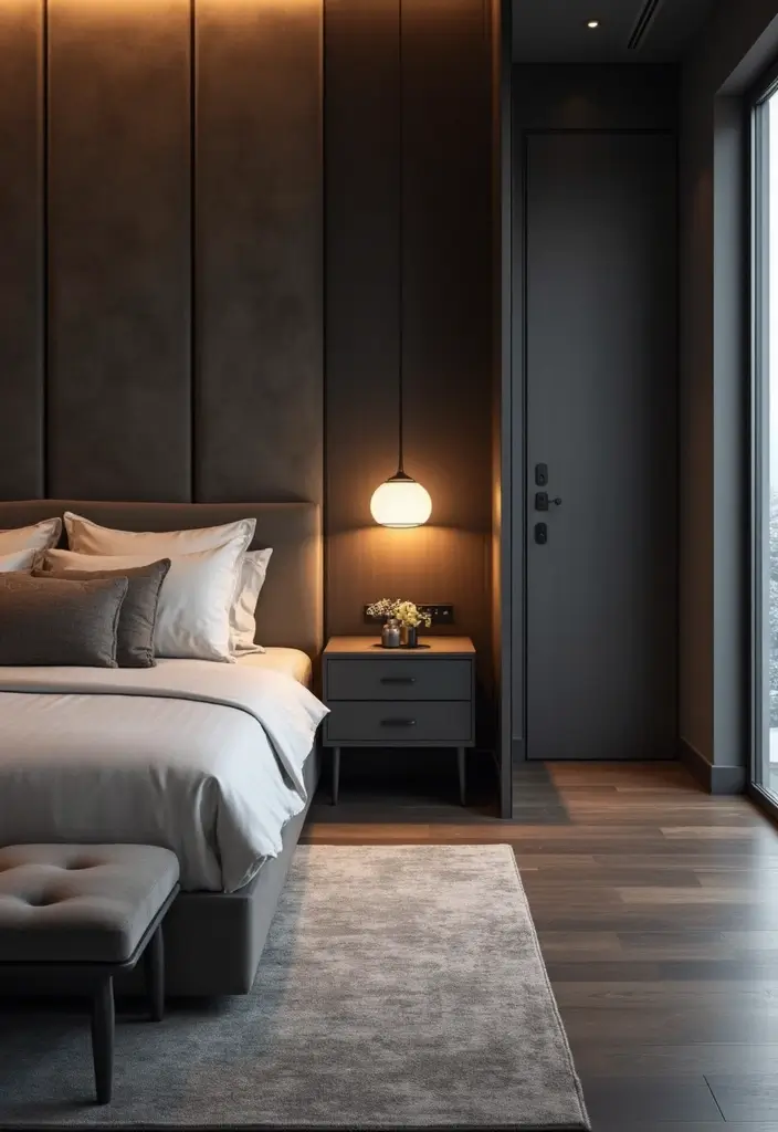 25 Dark Furniture Bedroom Ideas That Feel Rich and Dramatic 23 25 Dark Furniture Bedroom Ideas That Feel Rich and Dramatic - 22. Wall-mounted Nightstands