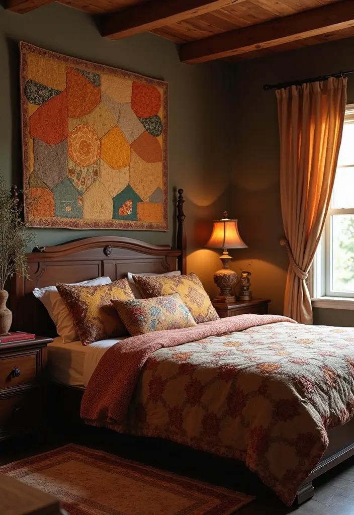 25 Dark Furniture Bedroom Ideas That Feel Rich and Dramatic 25 25 Dark Furniture Bedroom Ideas That Feel Rich and Dramatic - 24. Handcrafted Textiles