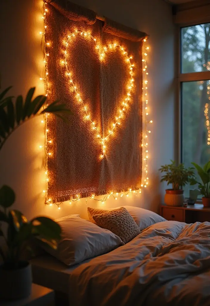 25 Fairy Lights Bedroom Ideas That Feel Dreamy and Magical 3 25 Fairy Lights Bedroom Ideas That Feel Dreamy and Magical - 2. Wall Art with Lights