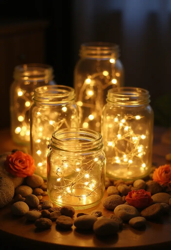 25 Fairy Lights Bedroom Ideas That Feel Dreamy and Magical 4 25 Fairy Lights Bedroom Ideas That Feel Dreamy and Magical - 3. Fairy Lights Inside a Jar