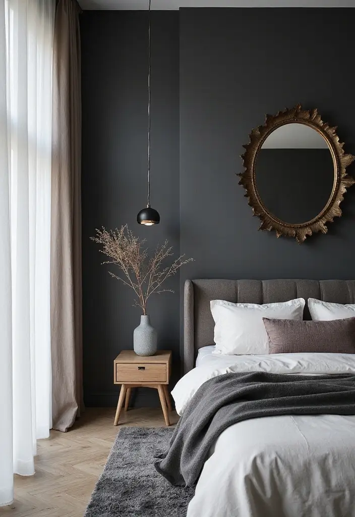 25 Grey Bedroom Ideas Aesthetic That Feel Calm & Minimalist 3 25 Grey Bedroom Ideas Aesthetic That Feel Calm & Minimalist - 2. Grey Accent Wall