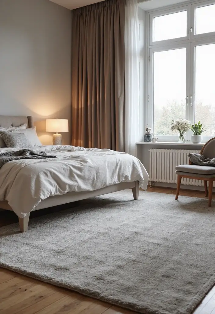 25 Grey Bedroom Ideas Aesthetic That Feel Calm & Minimalist 23 25 Grey Bedroom Ideas Aesthetic That Feel Calm & Minimalist - 22. Elegant Grey Rugs