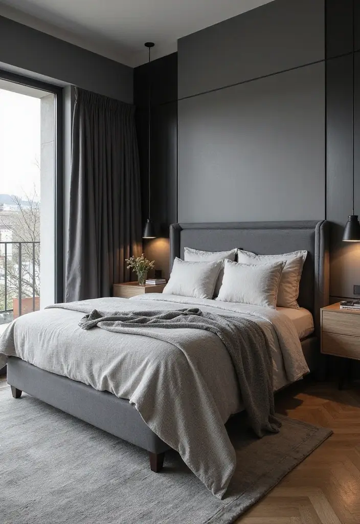 25 Grey Bedroom Ideas Aesthetic That Feel Calm & Minimalist 4 25 Grey Bedroom Ideas Aesthetic That Feel Calm & Minimalist - 3. Monochrome Elegance
