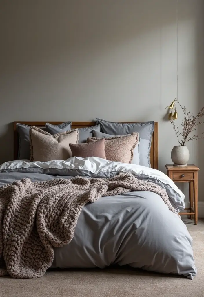 25 Grey Bedroom Ideas Aesthetic That Feel Calm & Minimalist 7 25 Grey Bedroom Ideas Aesthetic That Feel Calm & Minimalist - 6. Textured Fabrics