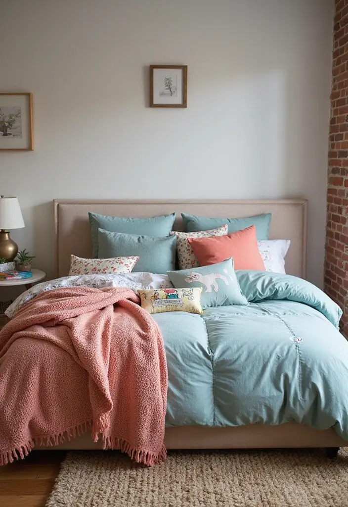 25 Kids Bedroom Ideas Shared Boy and Girl That Work Perfectly 19 25 Kids Bedroom Ideas Shared Boy and Girl That Work Perfectly - 18. Cozy Bedding Combinations