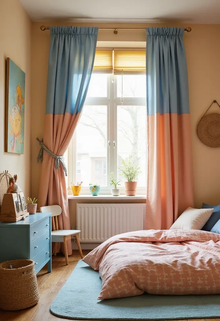 25 Kids Bedroom Ideas Shared Boy and Girl That Work Perfectly 21 25 Kids Bedroom Ideas Shared Boy and Girl That Work Perfectly - 20. Versatile Window Treatments