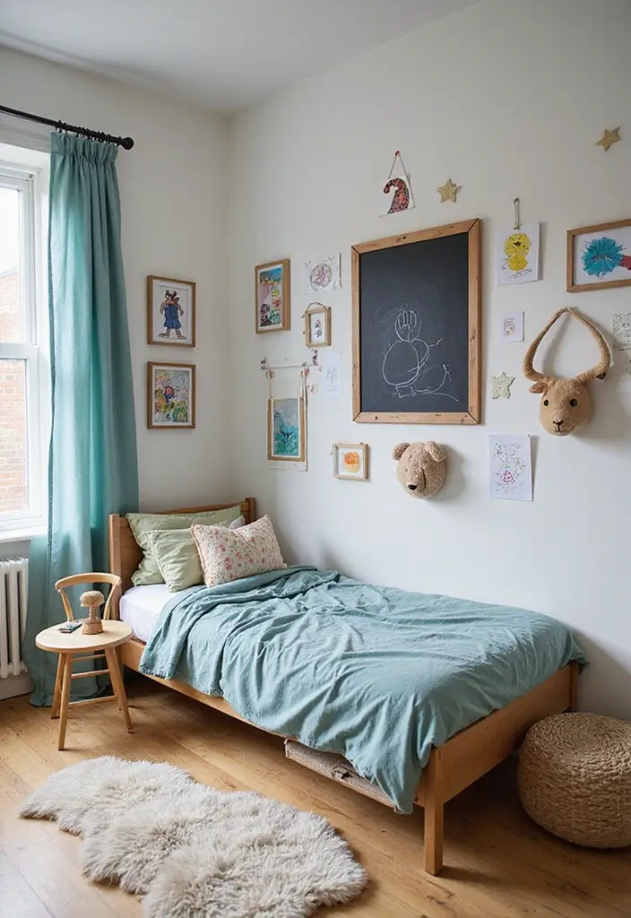 25 Kids Bedroom Ideas Shared Boy and Girl That Work Perfectly 22 25 Kids Bedroom Ideas Shared Boy and Girl That Work Perfectly - 21. Interactive Wall Art