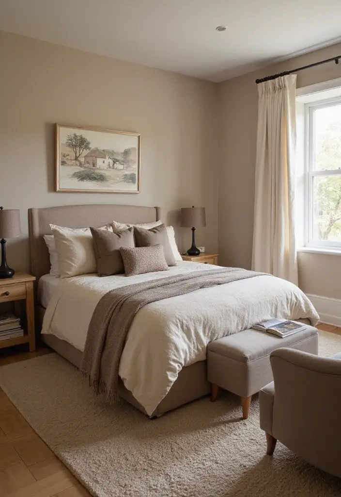 25 Neutral Bedroom Decor Ideas That Feel Cozy & Balanced 2 25 Neutral Bedroom Decor Ideas That Feel Cozy & Balanced - 1. Earthy Tones for a Natural Feel