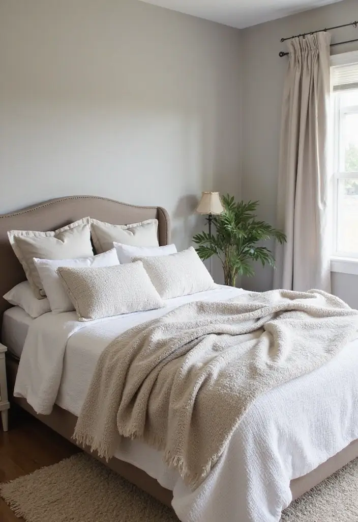 25 Neutral Bedroom Decor Ideas That Feel Cozy & Balanced 17 25 Neutral Bedroom Decor Ideas That Feel Cozy & Balanced - 16. Personalized Bedding Sets