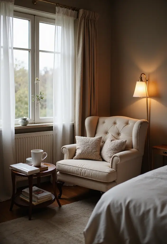 25 Neutral Bedroom Decor Ideas That Feel Cozy & Balanced 10 25 Neutral Bedroom Decor Ideas That Feel Cozy & Balanced - 9. Cozy Reading Nook