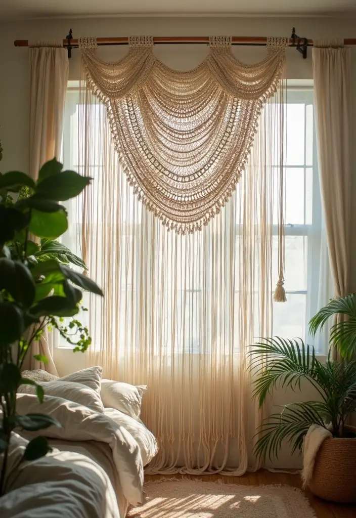 25 Room Divider Ideas Bedroom That Add Style & Privacy 2 25 Room Divider Ideas Bedroom That Add Style & Privacy - 1. Handwoven Macrame Curtains