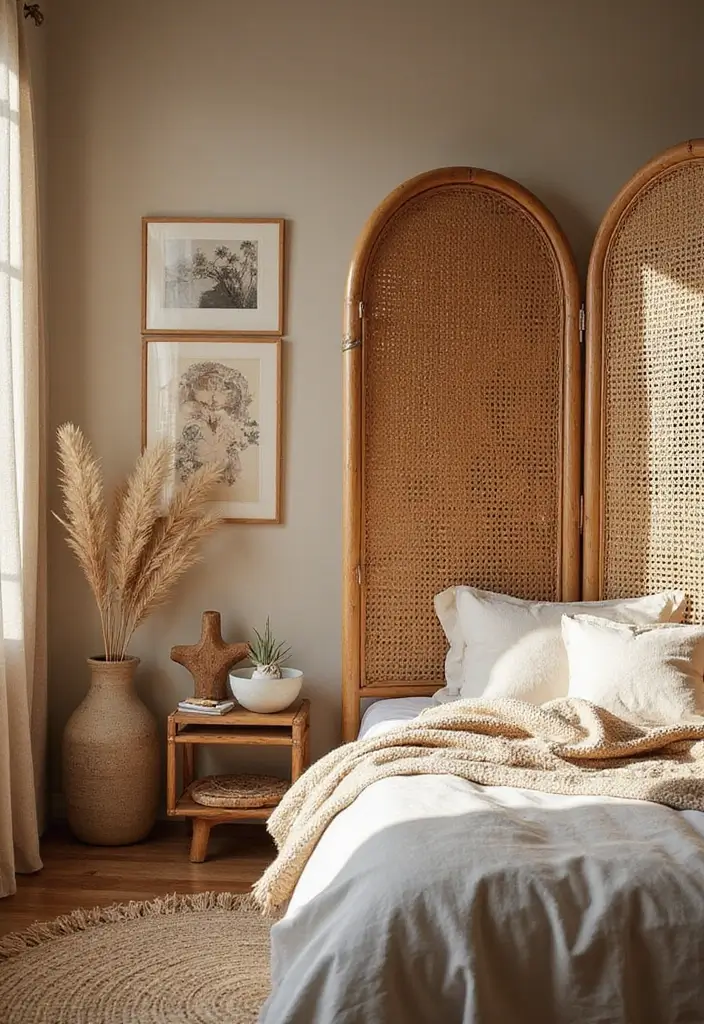 25 Room Divider Ideas Bedroom That Add Style & Privacy 12 25 Room Divider Ideas Bedroom That Add Style & Privacy - 11. Rattan Room Dividers