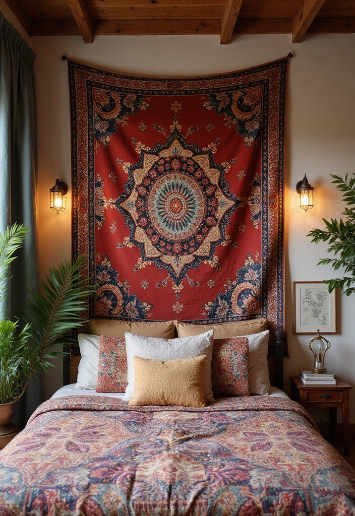 25 Room Divider Ideas Bedroom That Add Style & Privacy 25 25 Room Divider Ideas Bedroom That Add Style & Privacy - 24. Cultural Tapestries