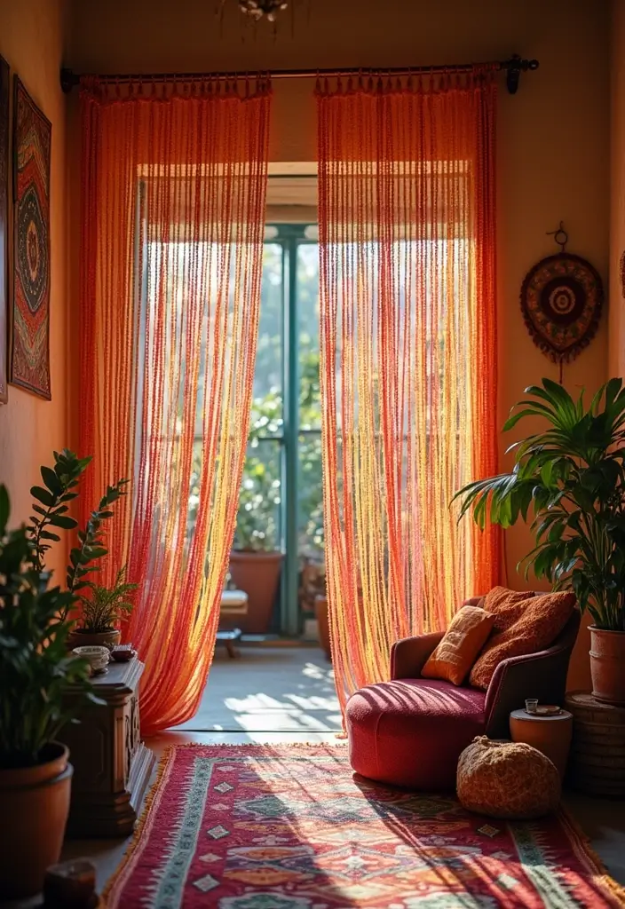 25 Room Divider Ideas Bedroom That Add Style & Privacy 5 25 Room Divider Ideas Bedroom That Add Style & Privacy - 4. Beaded Curtains