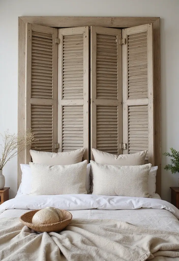 25 Room Divider Ideas Bedroom That Add Style & Privacy 6 25 Room Divider Ideas Bedroom That Add Style & Privacy - 5. Repurposed Shutters