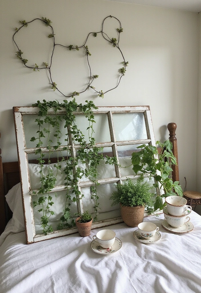 25 Vines in Bedroom Ideas That Bring Nature Indoors 15 25 Vines in Bedroom Ideas That Bring Nature Indoors - 14. Creative Use of Repurposed Items
