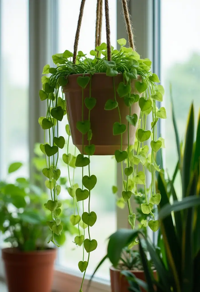 25 Vines in Bedroom Ideas That Bring Nature Indoors 3 25 Vines in Bedroom Ideas That Bring Nature Indoors - 2. Trailing String of Hearts