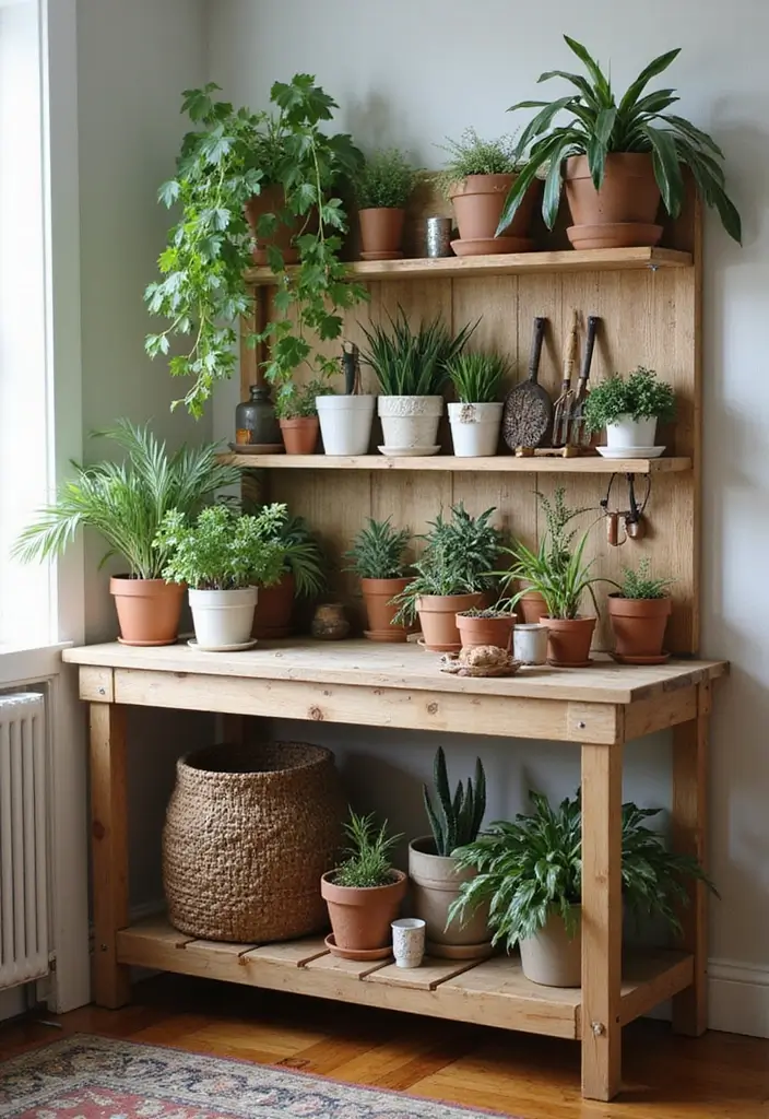 25 Vines in Bedroom Ideas That Bring Nature Indoors 25 25 Vines in Bedroom Ideas That Bring Nature Indoors - 24. Potting Bench Corner
