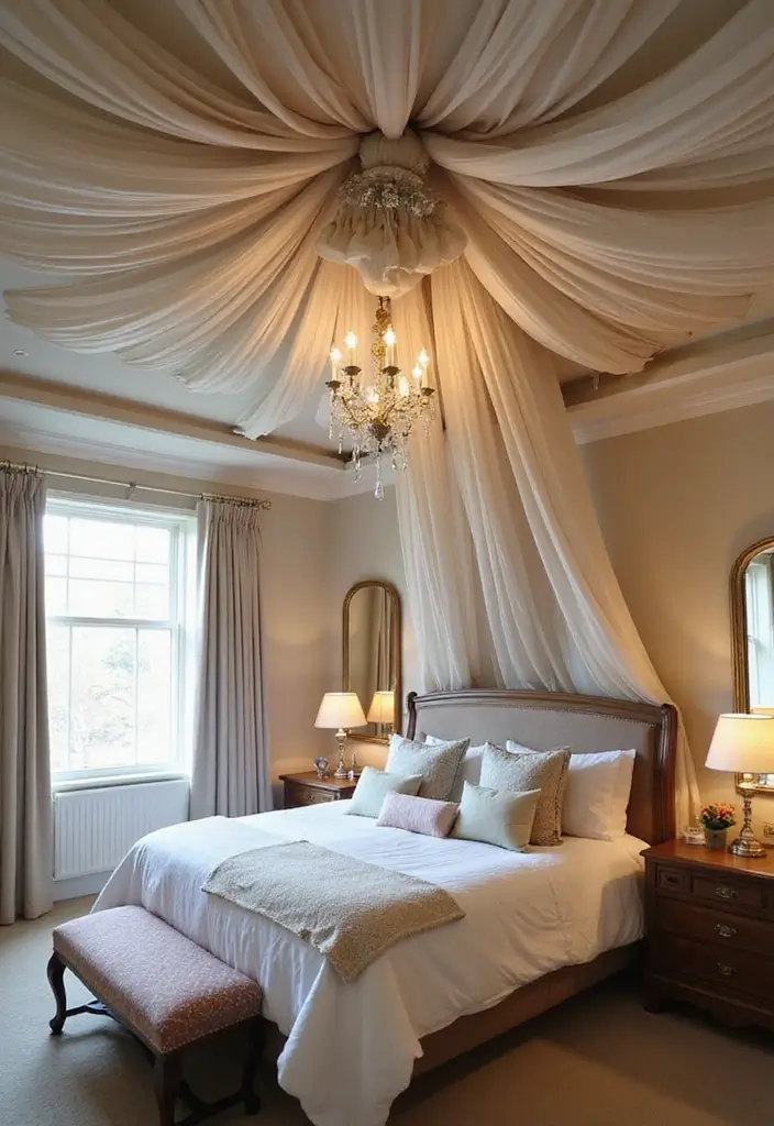 30 Affordable Bedroom Decor Ideas That Look Expensive on a Budget 21 30 Affordable Bedroom Decor Ideas That Look Expensive on a Budget - 20. Creative Ceiling Decor