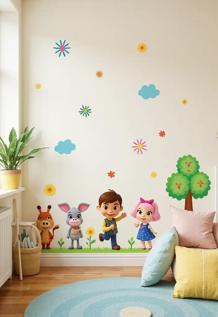 30 Animal Crossing Bedroom Ideas That Feel Wholesome & Aesthetic 12 30 Animal Crossing Bedroom Ideas That Feel Wholesome & Aesthetic - 11. Crafty Wall Decals