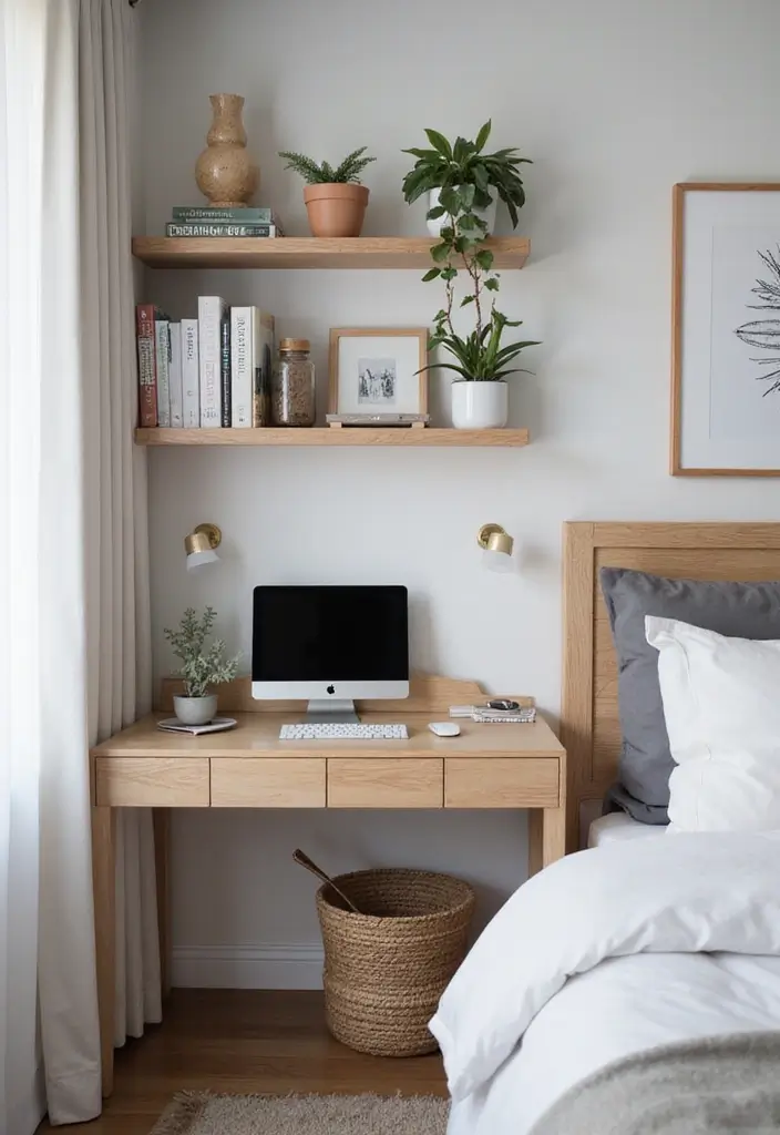 30 Bedroom Additions to House Ideas That Expand Comfort & Style 11 30 Bedroom Additions to House Ideas That Expand Comfort & Style - 10. Wall-Mounted Desks