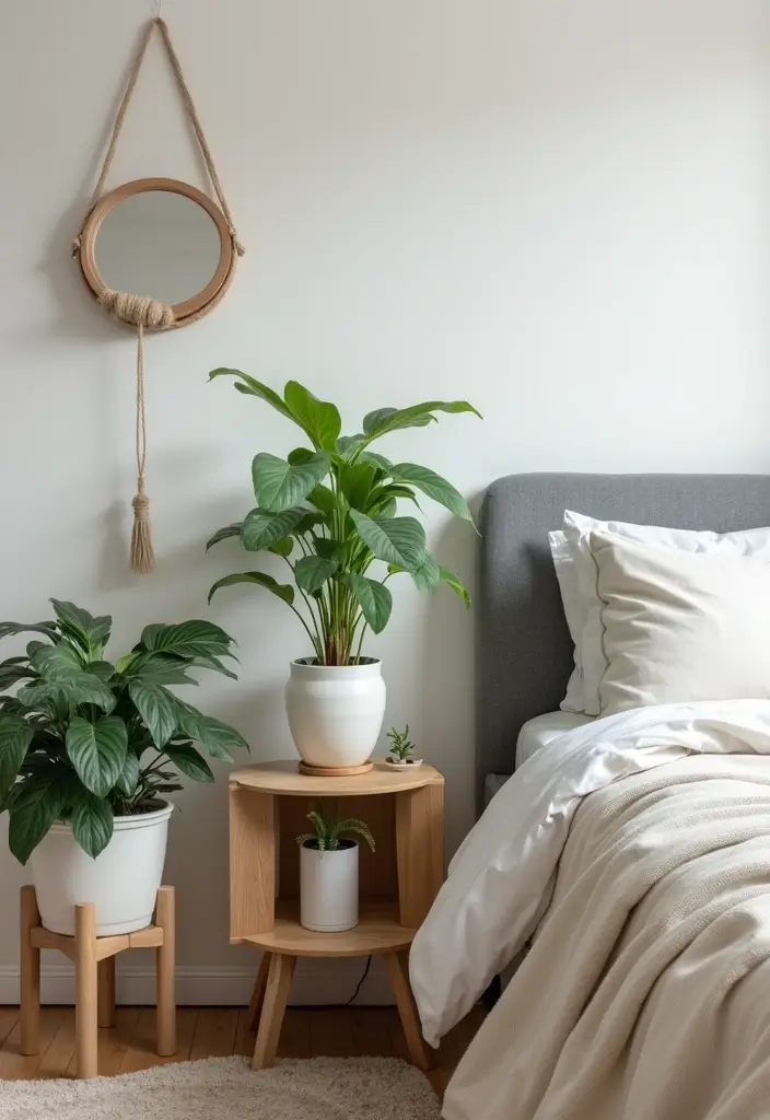 30 Bedroom Additions to House Ideas That Expand Comfort & Style 17 30 Bedroom Additions to House Ideas That Expand Comfort & Style - 16. Bedside Plant Stands