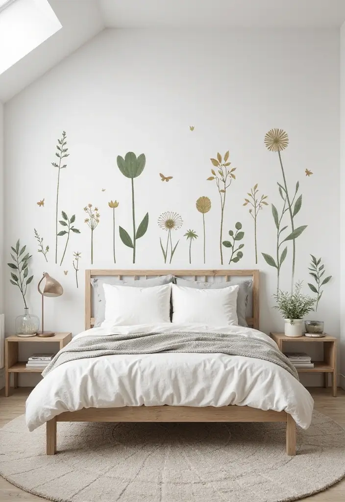 30 Bedroom Additions to House Ideas That Expand Comfort & Style 26 30 Bedroom Additions to House Ideas That Expand Comfort & Style - 25. Organic Wall Decals