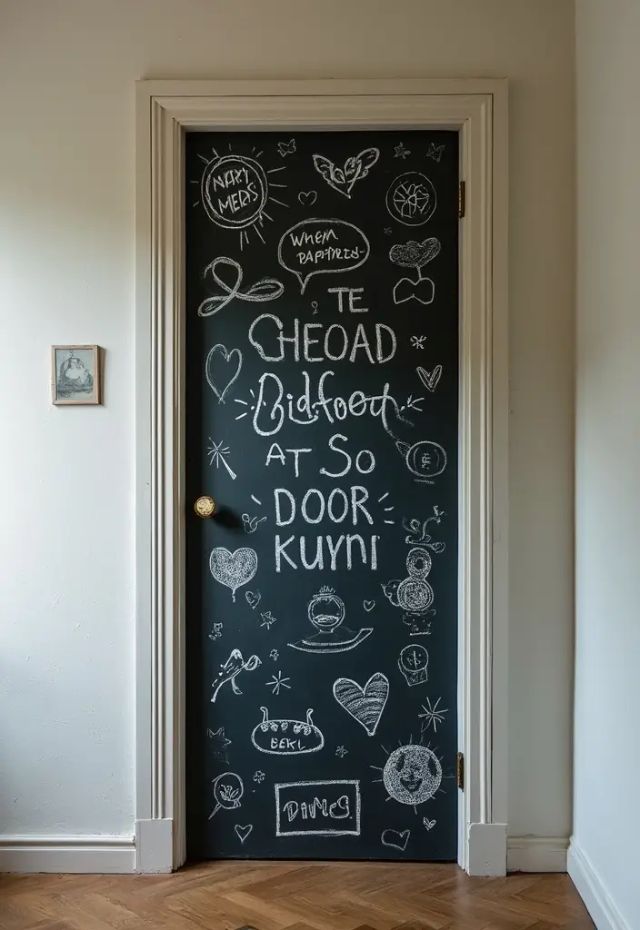 30 Bedroom Door Painting Ideas Creative & Unique 13 30 Bedroom Door Painting Ideas Creative & Unique - 12. Chalkboard Paint