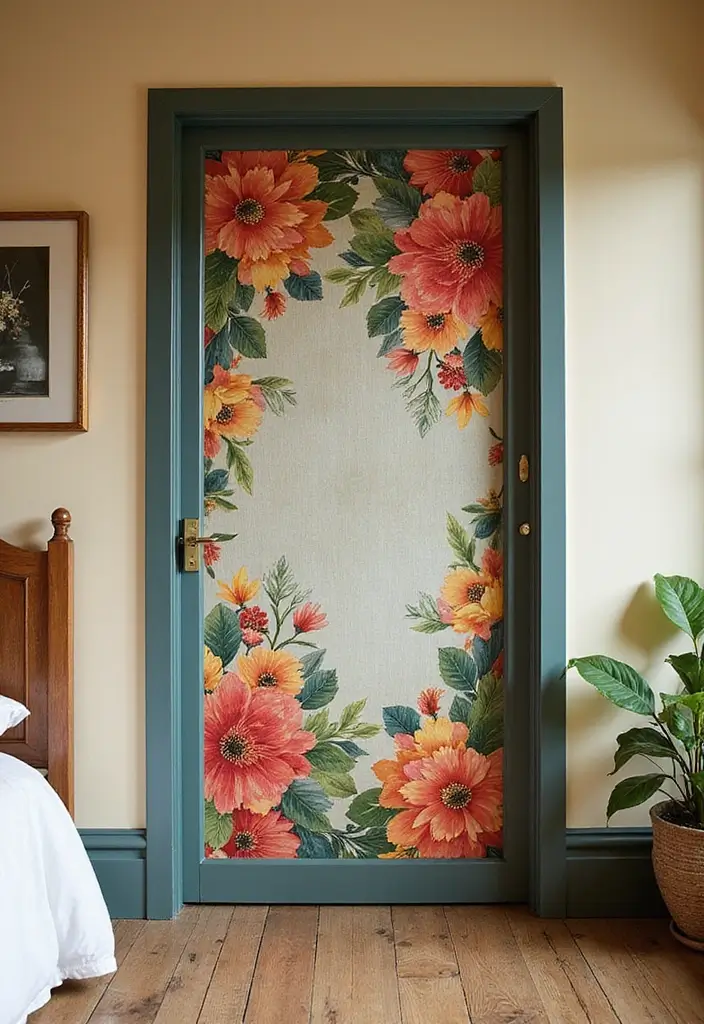 30 Bedroom Door Painting Ideas Creative & Unique 17 30 Bedroom Door Painting Ideas Creative & Unique - 16. Floral Patterns
