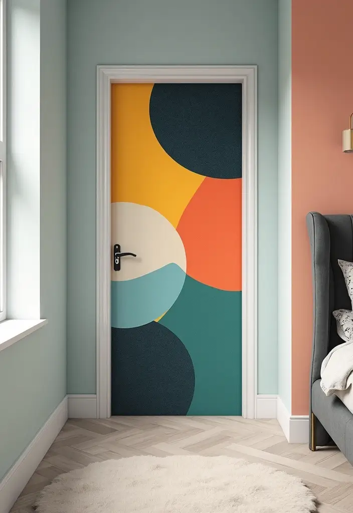 30 Bedroom Door Painting Ideas Creative & Unique 3 30 Bedroom Door Painting Ideas Creative & Unique - 2. Geometric Patterns